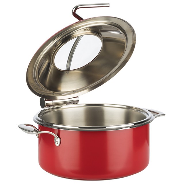 APS Chafing Dish Set, Ø 30,5 cm, H: 17,5 cm, 18/8 Edelstahl, rot