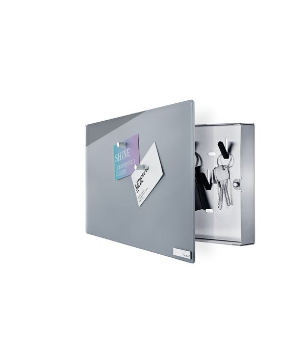 Blomus Schlüsselkasten / Glasmagnettafel, grau 
