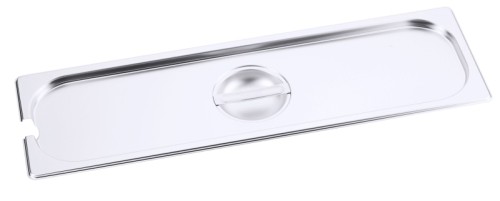 GN-Deckel mit Ausschnitt für Löffel für Serie 7000 und andere (siehe Beschreibung Deckel Serie 7511) aus Edelstahl 18/10, seidenmatt