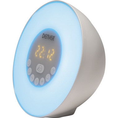 DENVER Wecker 16,8 x 16,8 x 10 cm (B x H x T) Kunststoff weiß, Maße: 16,8 x 16,8 x 10 cm (B x H x T), LED, Art der