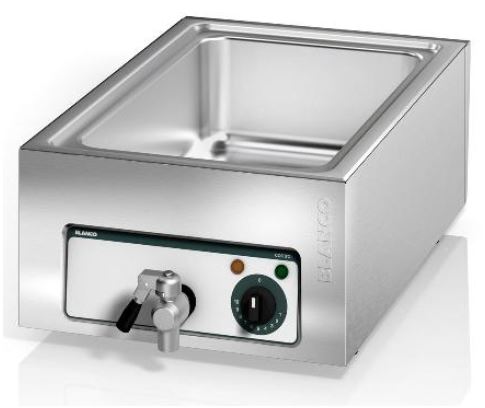 BLANCO COOK Bain-Marie, nahtlos tiefgezogenes Becken, passend für GN-Behälter und GN-Deckel aus Edelstahl, beheizbar von +45 °C bis +95
