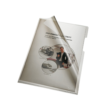 Bene Sichthülle DIN A4 oben, rechts offen dokumentenecht PVC/Hartfolie grau glänzend 100 St./Pack.