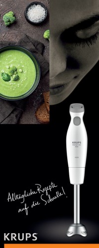 Krups PERFECT MIX 4000 Stabmixer, 450 W, Pürierstab, Edelstahlfuß, weiß / hellgrau