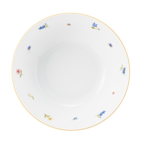 Seltmann Schüssel rund 18 cm, rund, Form: Community, Dekor: 57387 Streublume gelbe Linie, hohe Kantenschlagfestigkeit, Made in Germany