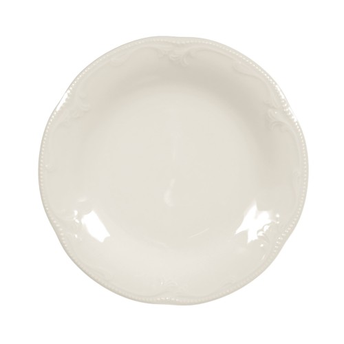 Seltmann Brotteller rund 17,5 cm, rund mit Relief, Form: Rubin, weiss cream, hohe Kantenschlagfestigkeit, Made in Germany