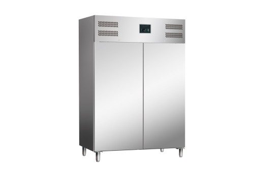 SARO Tiefkühlschrank Modell EGN 1400 BT - Material: (Gehäuse und Innenraum) Edelstahl - 2 Türen, selbstschließend, abschließbar -