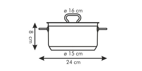 Kasserolle+Deckel HOME PROFI ø16cm, 1,5l