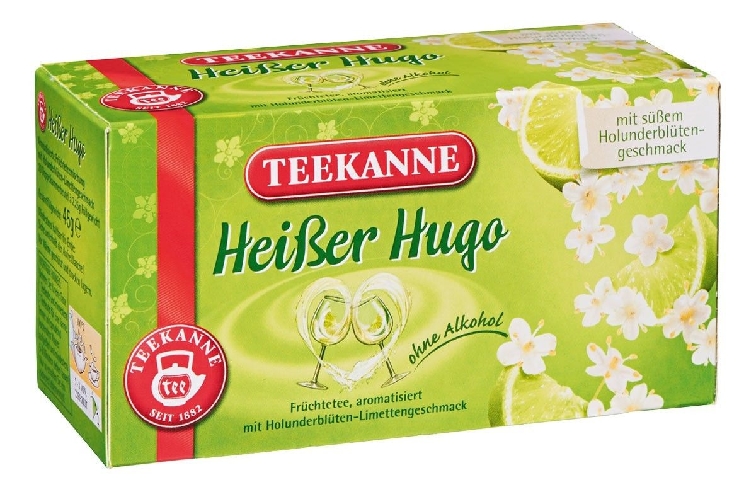 Teekanne HEIßER HUGO Tassenportion mit Papierumhüllung Inhalt: 20 Beutel