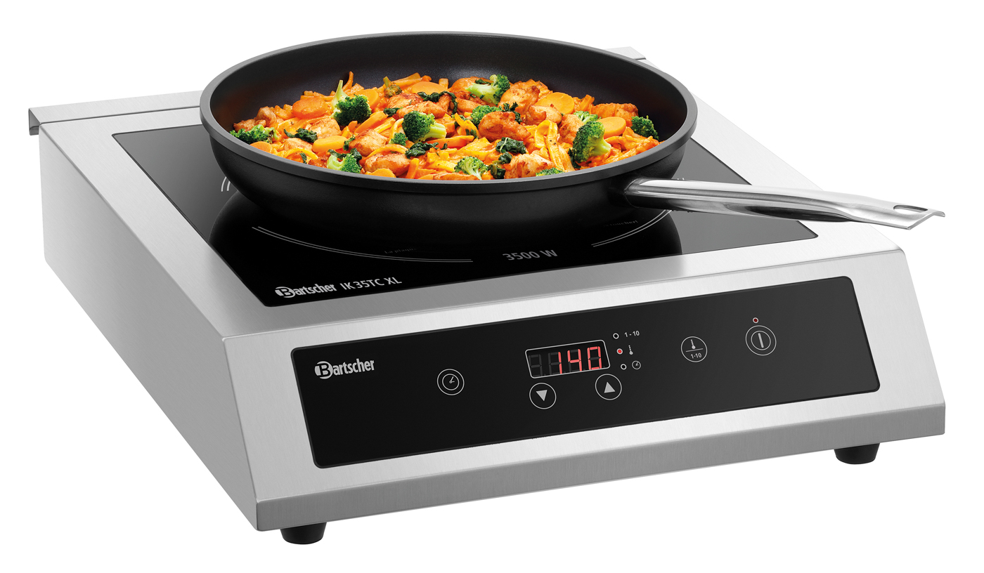 Bartscher Induktionskocher IK 35TC XL | AnzahlTemperaturstufen: 10 | Maße: 44 x 54 x 12,5 cm.Gewicht: 9,1 kg