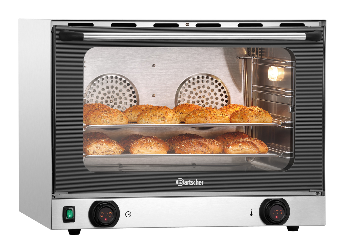 Bartscher Heißluftofen AT211-MDI |Lüftergeschwindigkeit: 1 Stufe | Maße: 70 x 62,5x 54,0 cm. Gewicht: 42,2 kg