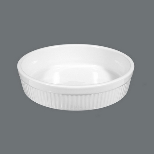 Backform rund nieder 18 cm. Serie: Compact. Farbe: weiss. Dekor: 00007. Seltmann Porzellan.