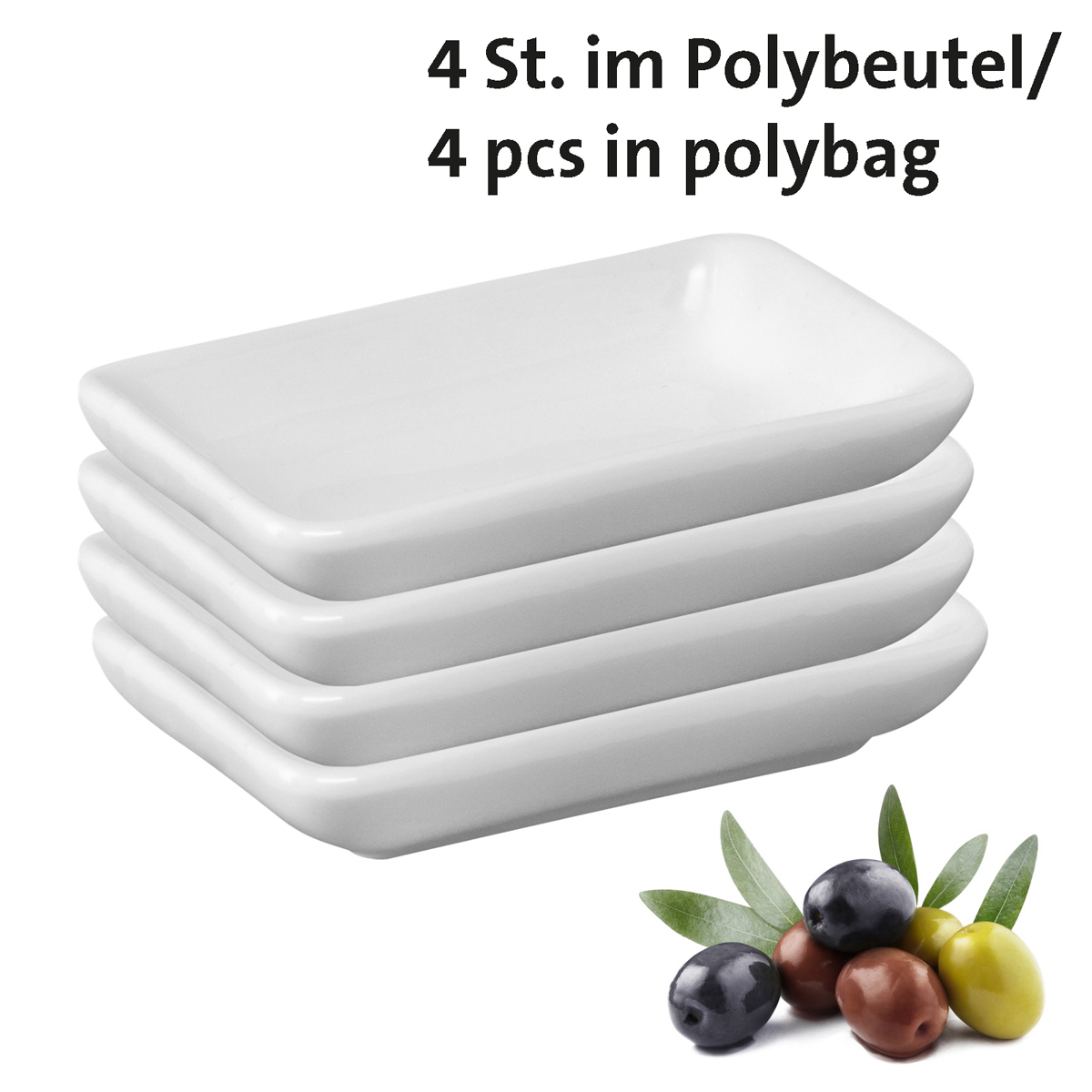 4 Keramikschälchen »Tapas + Friends«, rechteckig, 7,8 x 5 x 1,5 cm