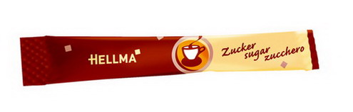 ZUCKERSTICKS von Hellma, Inhalt: 100 Stück à 4 g je Klarsichtbeutel.