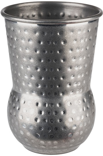 Becher -JULEP MUG- Ø 8 cm, H: 11,5 cm Edelstahl Antik-Edelstahl-Look gehämmerte Oberfläche Volumen: 0,4 Liter