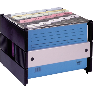 Bene Hängekorb Vetro Mobil DIN A4 30 Hängemappen Kunststoff/Aluminium schwarz, Maße: 36 x 27 x 32 cm (B x H x T),