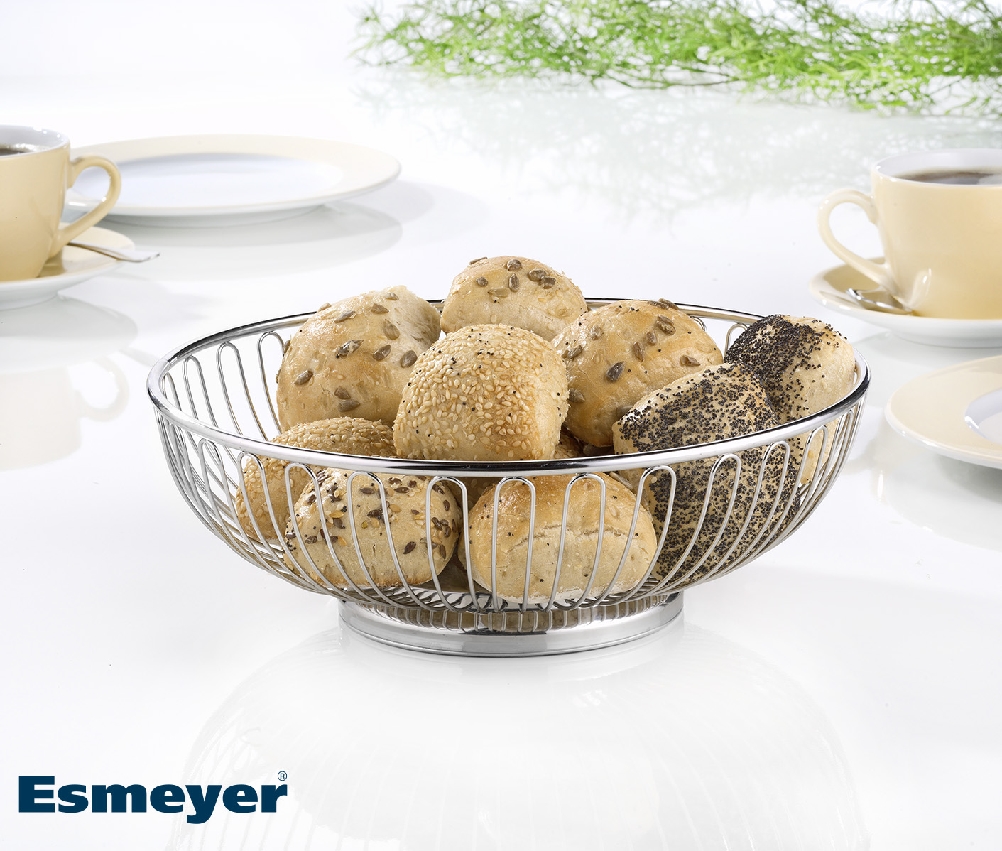 Brot-/ Obstkorb PARIS, rund. Material: Edelstahl 18/10, Durchmesser: 17 cm, Höhe: 6 cm