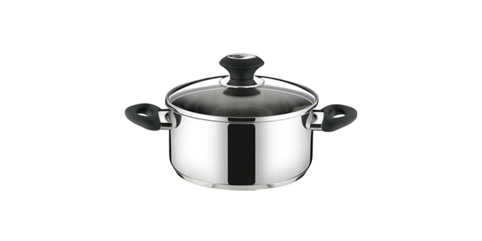 Kasserolle PRESTO mit Deckel, ø 20 cm, 3.0 l Kunststoff, rostfreier Edelstahl, Glas Spülmaschinenfest