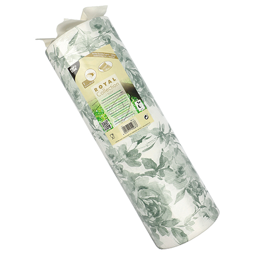 PAPSTAR Tischläufer, stoffähnlich, PV-Tissue Mix "ROYAL Collection" 24 m x 40 cm dunkelgrün "Rose"