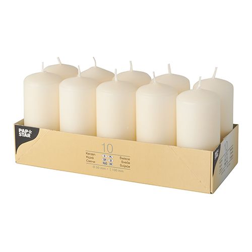 10 Stumpenkerzen Ø 40 mm · 90 mm creme von Starpak