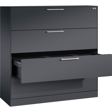 C+P Hängeregistraturschrank Asisto 1.200 x 1.298 x 435 mm (B x H x T) Stahl, lackiert schwarzgrau