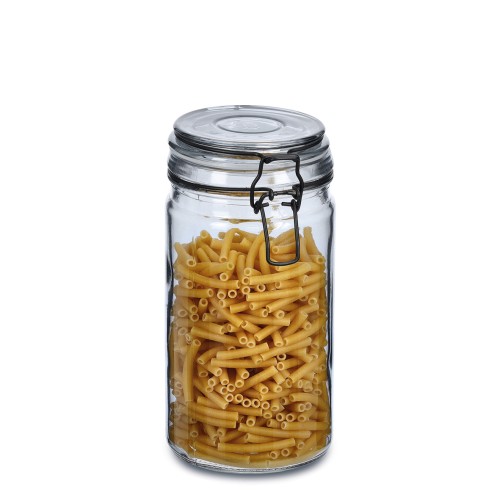 Vorratsglas m. Bügelverschluss, 750 ml, grau. Ø: 105 mm. Höhe: 150 mm.