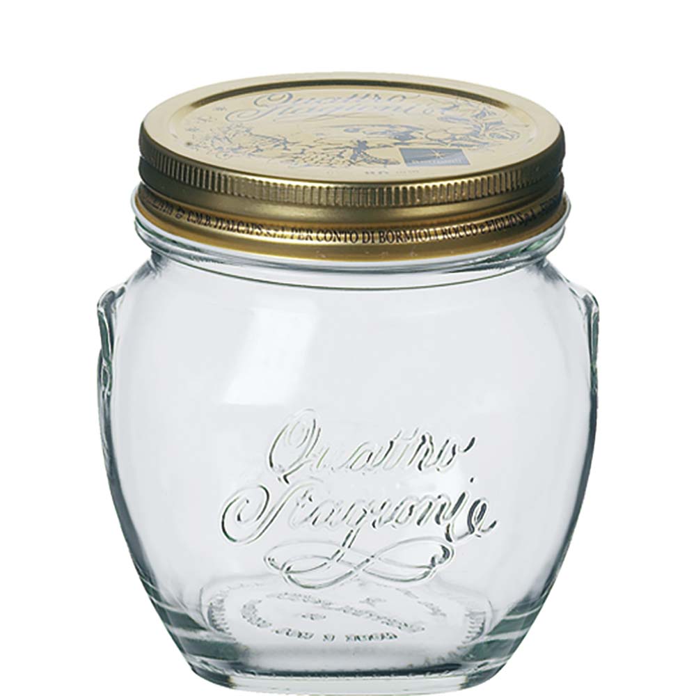 Quattro Stagioni Konfitürenglas 50cl * - mit Metallschraubverschluß - Bormioli Rocco Professional