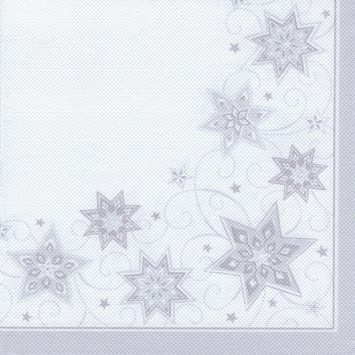 20 Servietten "ROYAL Collection" 1/4-Falz 40 cm x 40 cm weiss "Just Stars" von PAPSTAR