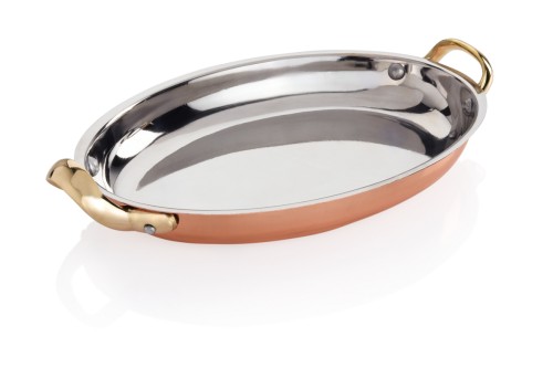 Servierpfanne SERVIERGESCHIRR KUPFEROPTIK. Chromnickelstahl/Kupfer, › außen
