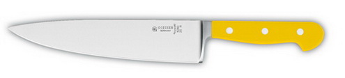 Giesser Kochmesser, breit, 20 cm Klinge, gelber Griff das klassische breite Messer mit hervorragender Gewichtsverteilung.