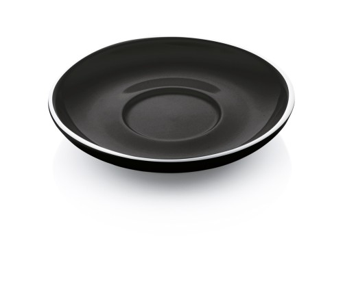 Cappuccinountertasse. Porzellan. Serie Italia Black.