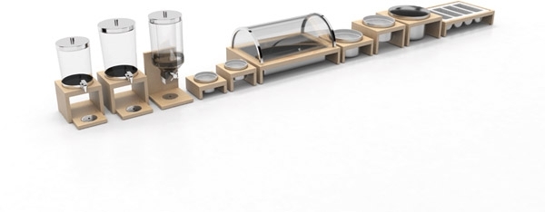 Kühlbox -BRIDGE- 63,5 x 42,5 cm, H: 31 cm Set bestehend aus: 1 Gestell: Ahorn 1 Behälter: Kunststoff 1 GN 1/1 Tablett,