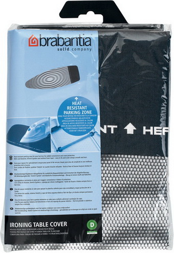 Brabantia Bügeltischbezüge 135x45 Baumwollbezug mit 2mm Schaumstoff und hitzebeständiger Parkzone Titan Oval