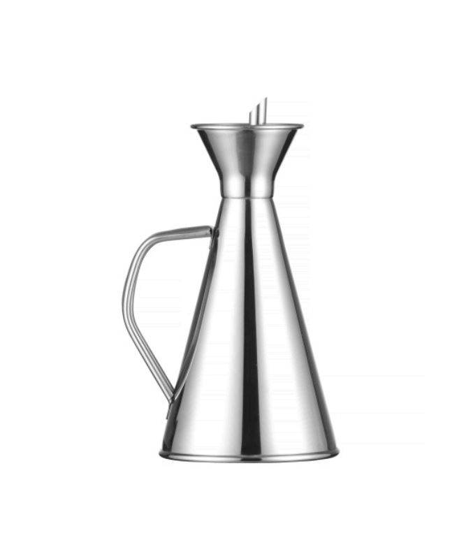 HENDI Ölkännchen mit 0,25 L Kapazität, Edelstahl, Durchmesser: 84 mm, Höhe:158 mm, Breite: 100 mm. Grifflänge: 50 mm.