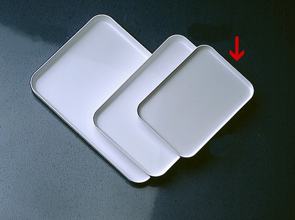 Serviertablett BASIC weiß, Maße: 280 x 200 x 15 mm, stapelbar, aus SAN Kunststoff