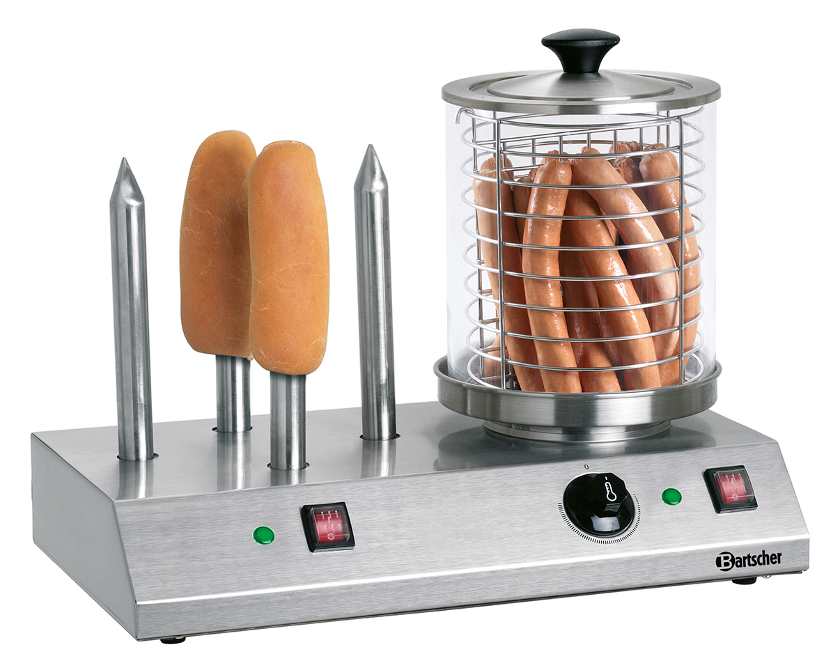 Bartscher Hot Dog-Gerät, 4 Toaststangen |Spannung: 230 V | Maße: 50 x 28,5 x 39,0 cm.Gewicht: 7,6 kg