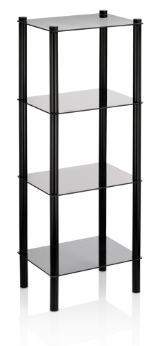 Kela Regal Lars aus Metall, schwarz, ca. 400mm x 300mm x 1070mm (L x B x H)