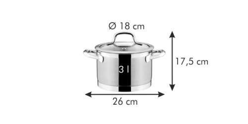Topf PRESIDENT mit Deckel ø 18 cm, 3,0 l