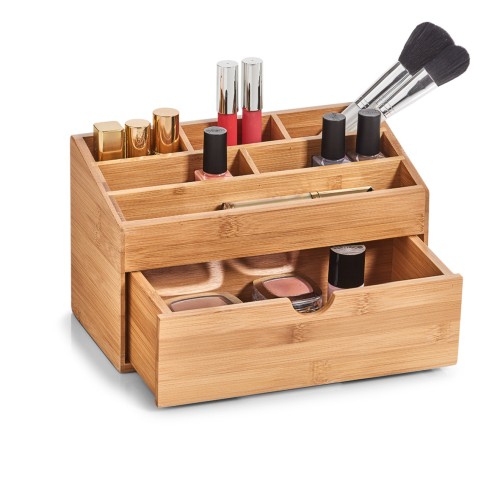 Organizer, Bamboo lackiert; HDF beschichtet, 25,4x12,5x15 cm. Farbe: natur. Dieser praktische Organizer ist ein wahres Ordnungstalent. Er ist