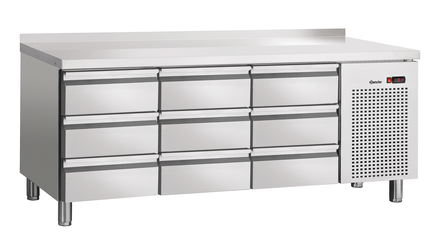 Bartscher Kühltisch S9-100 MA | Temperaturbereich bis: 10 °C | Maße: 179,2 x 70 x 850 cm. Gewicht: 172 kg
