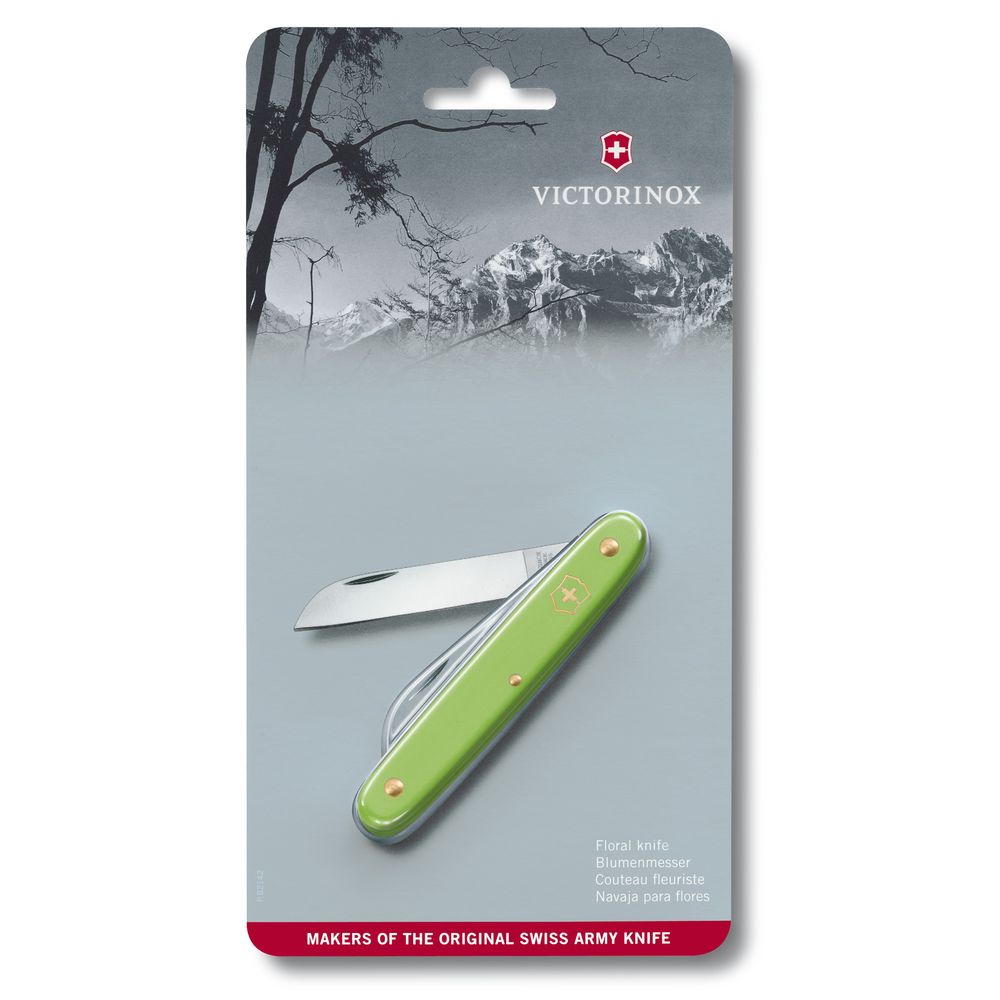 Victorinox Blumenmesser, 100 mm, gerade Klinge, pastellgrün, Blister