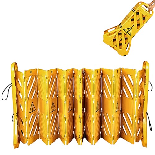 Mobile Absperrung. Kunststoff. ausziehbar bis 4 Meter, mit 2 Rollen und Tragegriff. Höhe