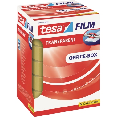 tesa® Klebefilm tesafilm® transparent Office-Box 25 mm x 66 m (B x L) nicht beidseitig klebend ohne Lösungsmittel Polypropylen/Acrylat 6