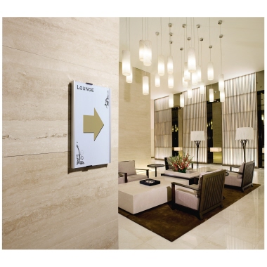 DURABLE Türschild INFO SIGN 210 x 297 mm (B x H) Beschriftungsschild auswechselbar Aluminium/Acryl silber metallic grau