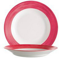 Suppenteller 22,5 cm aus Opalglas Form BRUSH - Red / Rot von Arcoroc