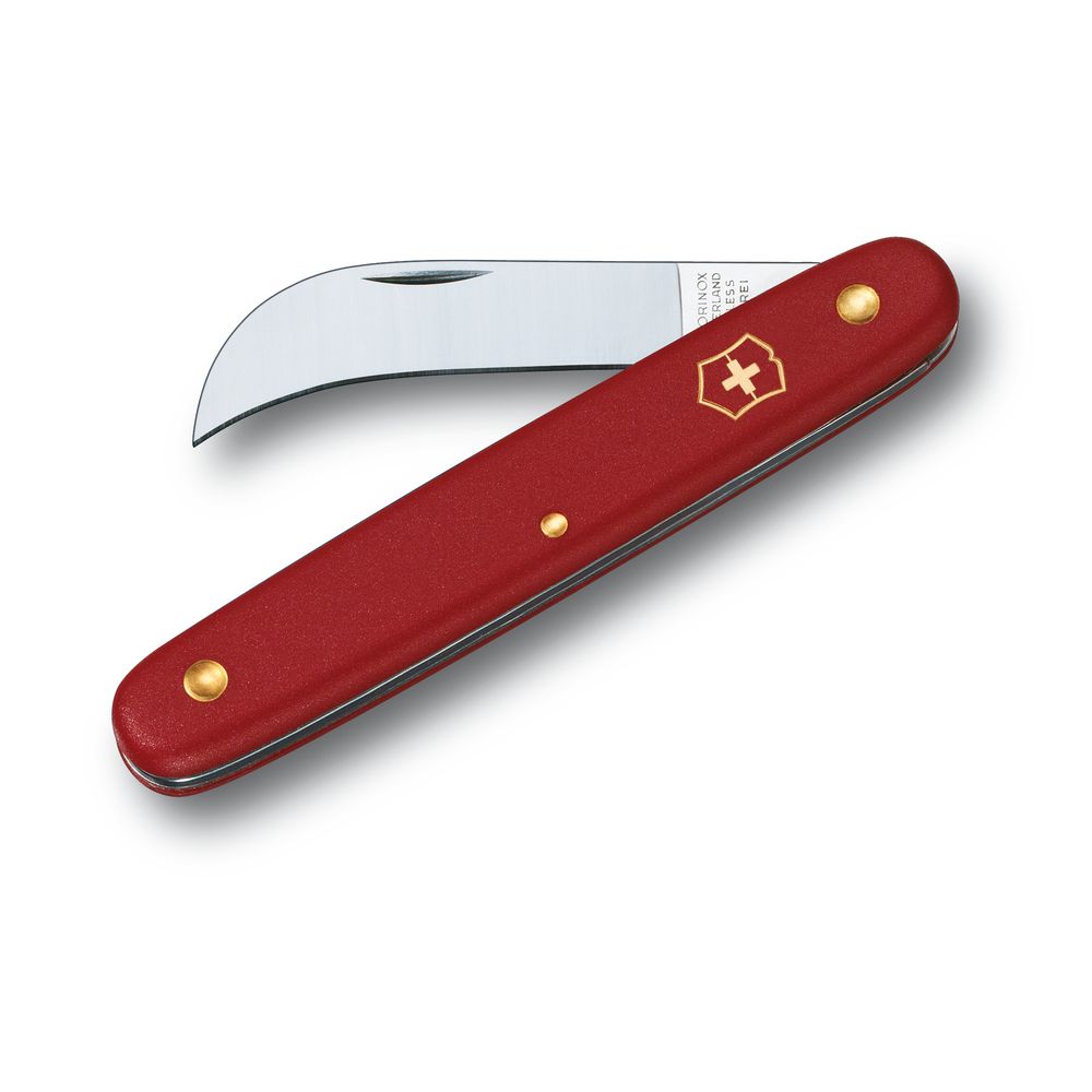 Victorinox Gartenmesser, gebogene Klinge, 51 mm, Nylon rot