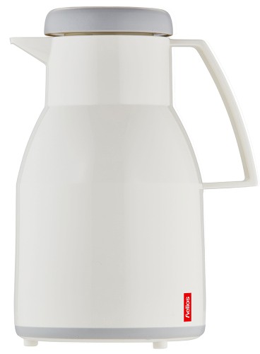Helios Isolierkanne WASH, Inhalt: 1,0 Liter, Farbe: weiss, spülmaschinengeeignet, Kunstoff, Qualitätsglas-Einsatz, Drehverschluß,