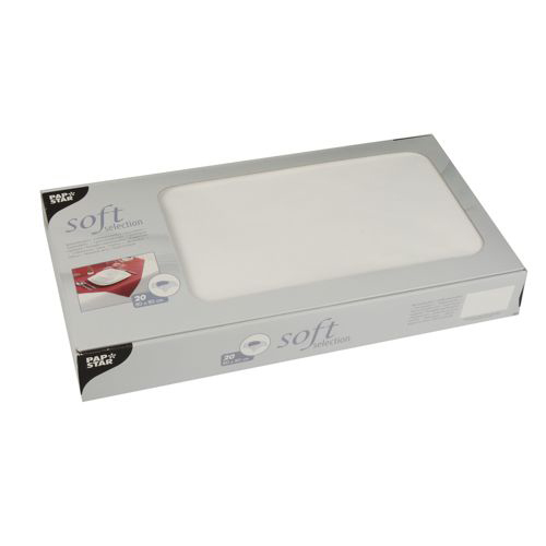 20 Mitteldecken, stoffähnlich, Vlies "soft selection" 80 cm x 80 cm weiss von Starpak