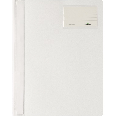 DURABLE Schnellhefter DIN A4, Überbreite Hartfolie weiß
