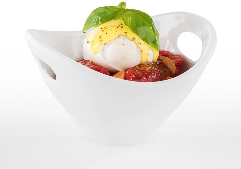 Schale -MINI- 9,5 x 9 cm, H: 5,5 cm Melamin, weiß 0,09 Liter Verpackungseinheit: 20 Stück spülmaschinengeeignet stapelbar