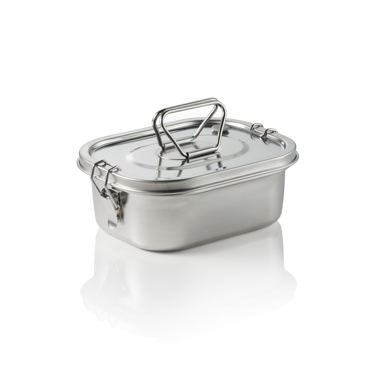 Lunchbox, 18 x 14,5 x 7,3 cm, Chromnickelstahl 18/10 Deckel mit Silikondichtung